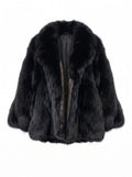Hooded Fox Fur Cape Black Capes Starlight Furs 