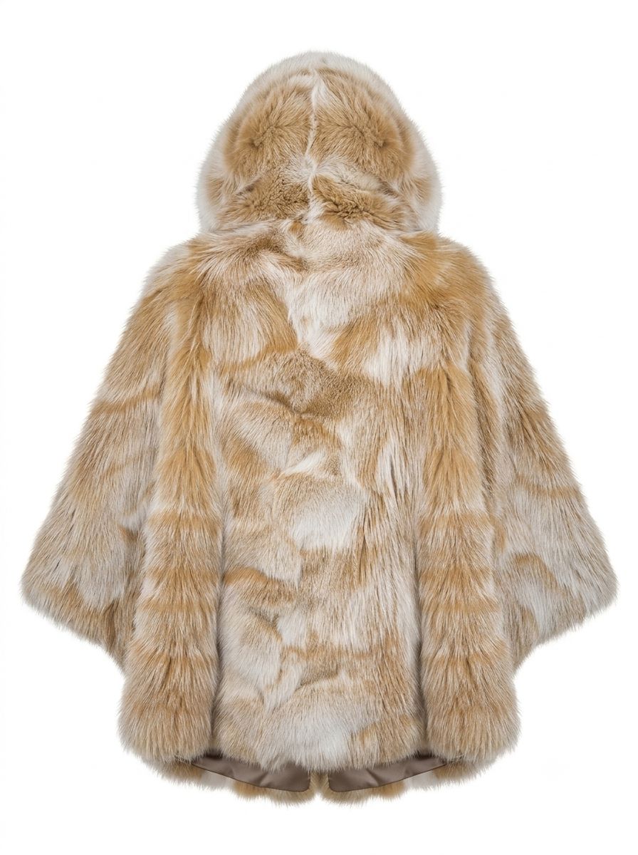 Hooded Fur Cape In Caramel Capes Starlight Furs 