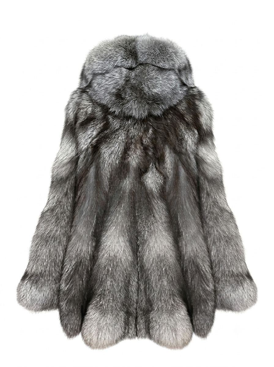 Hooded Fur Cape Silver Fox Capes Starlight Furs 