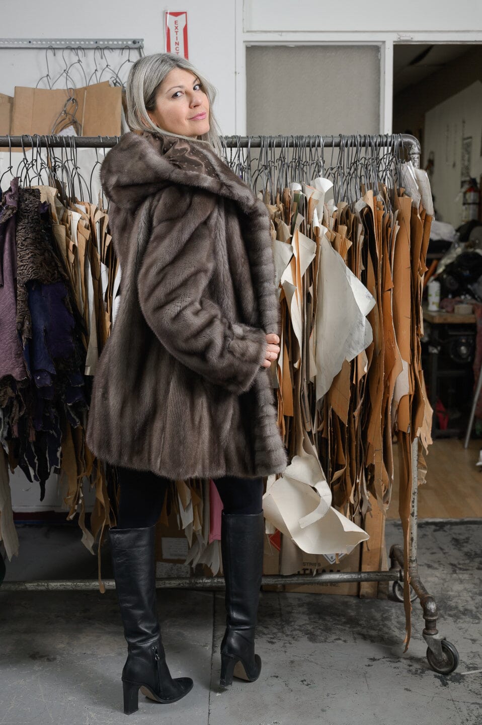 Hooded Lutetia Mink Mid-Lenght Starlight Furs 