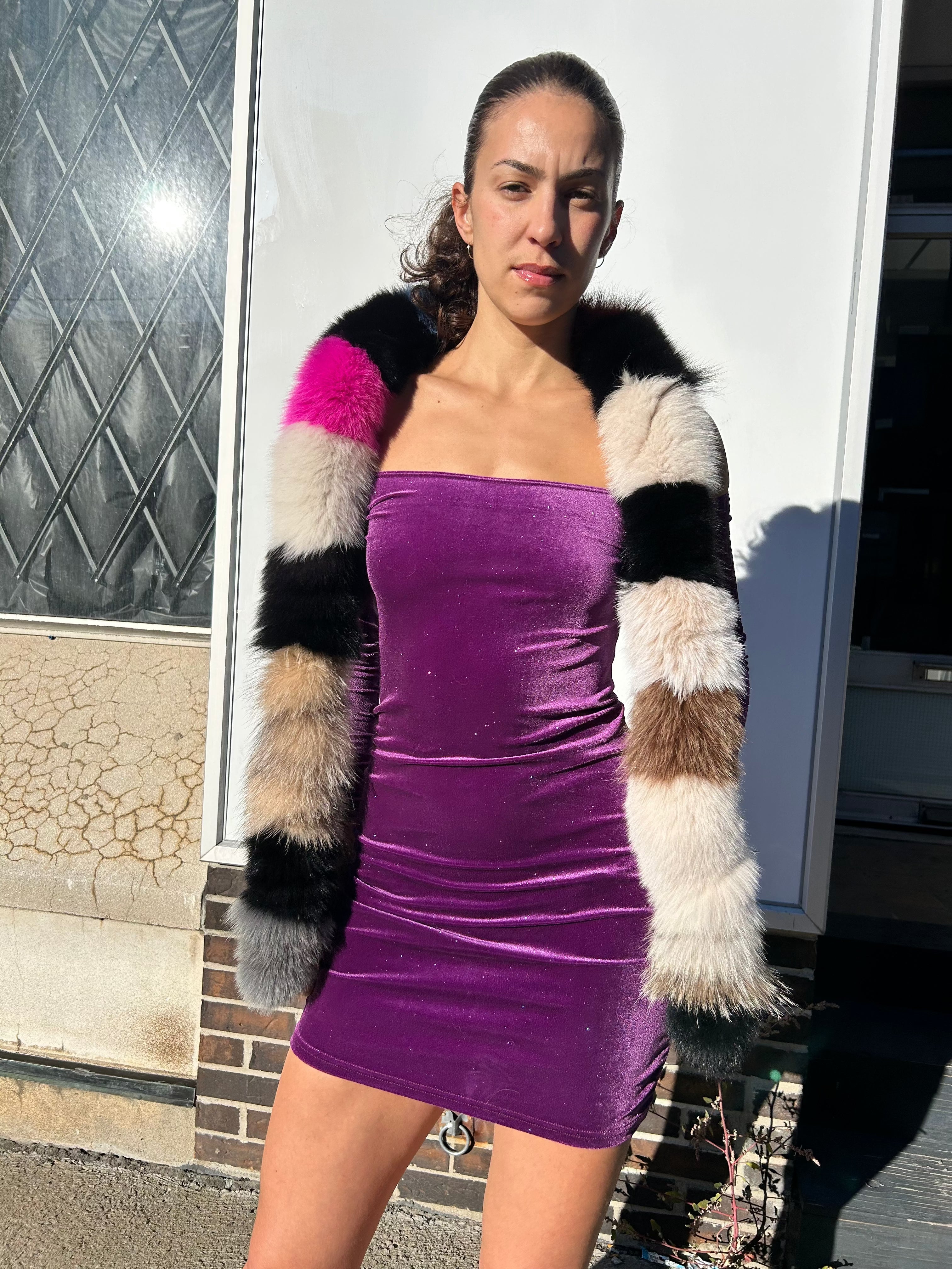 Light Multicolor Fox Fur Scarf Starlight Furs 