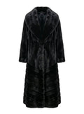 Long Black Mink Coat With Fox Trim Coats Starlight Furs 