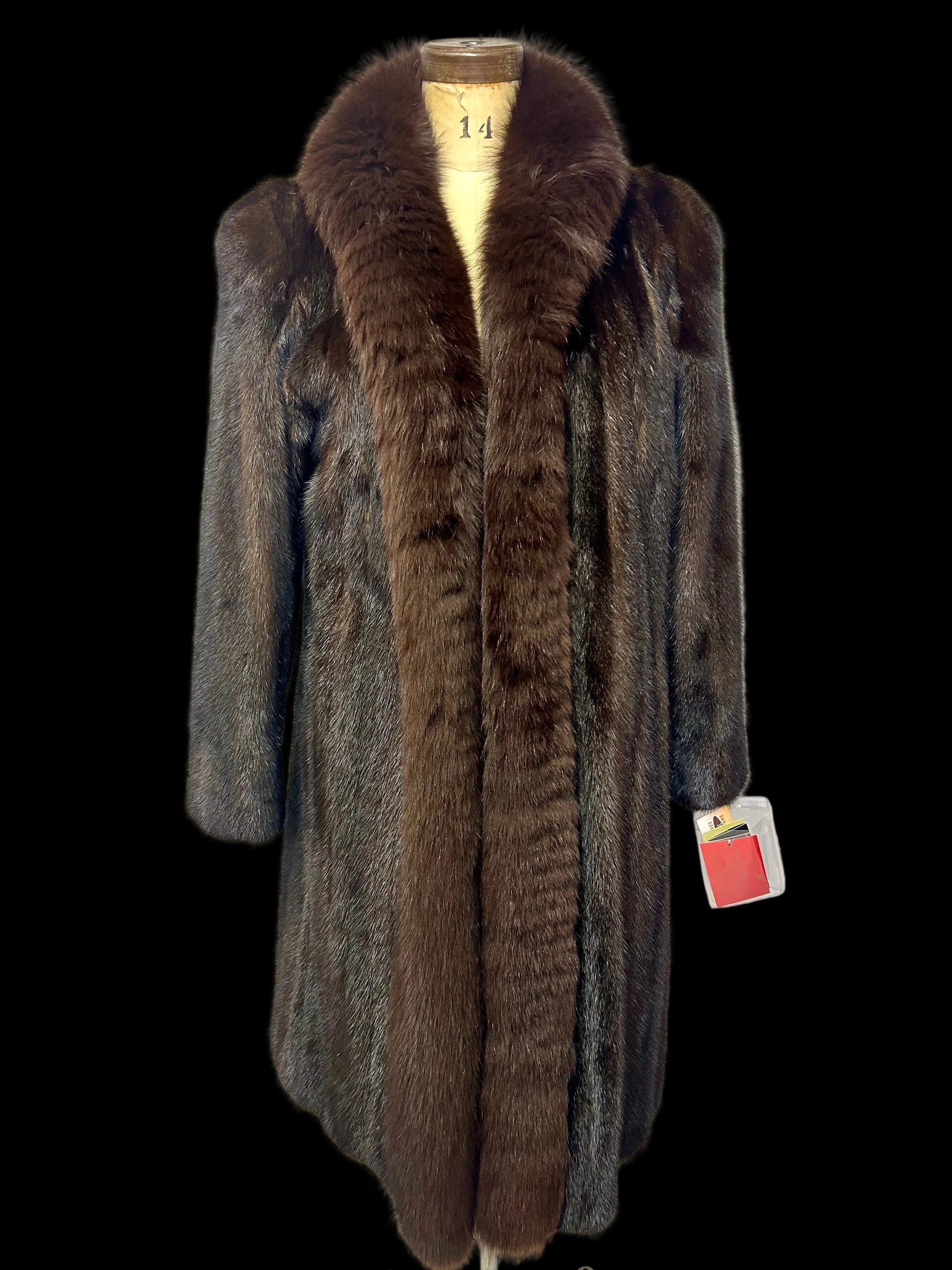 Long Mink With Fox Trim Coat Fur Coat Starlight Furs 
