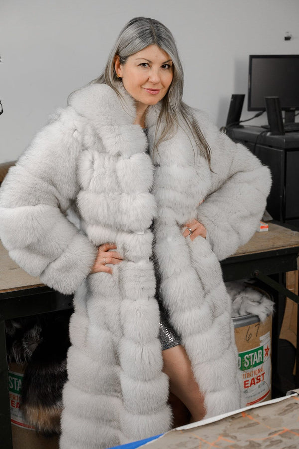Long White Fox Coat Starlight Furs 