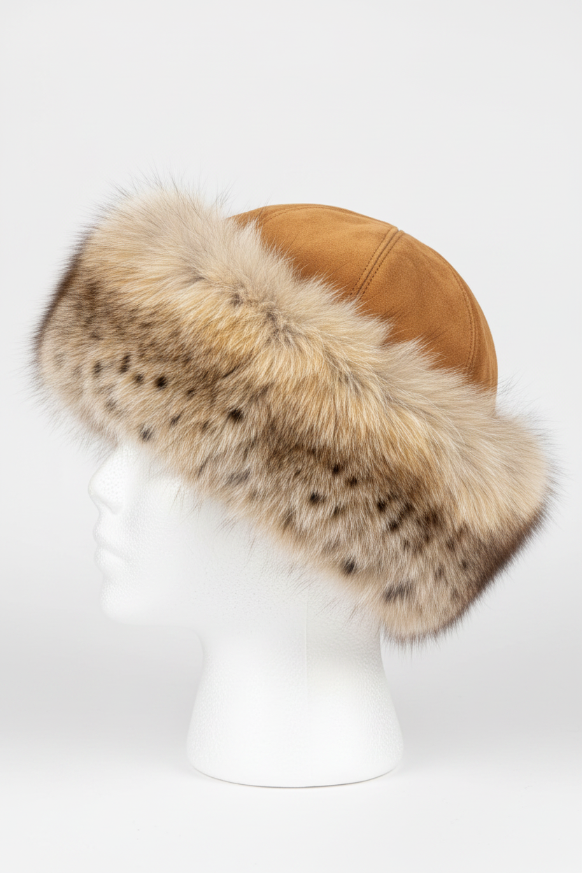 Lynx Fur Russian Hat with Suede Top