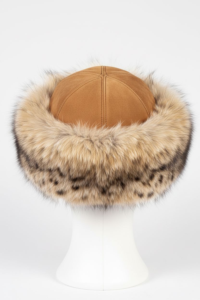 Lynx Fur Russian Hat with Suede Top Hats Starlight Furs 