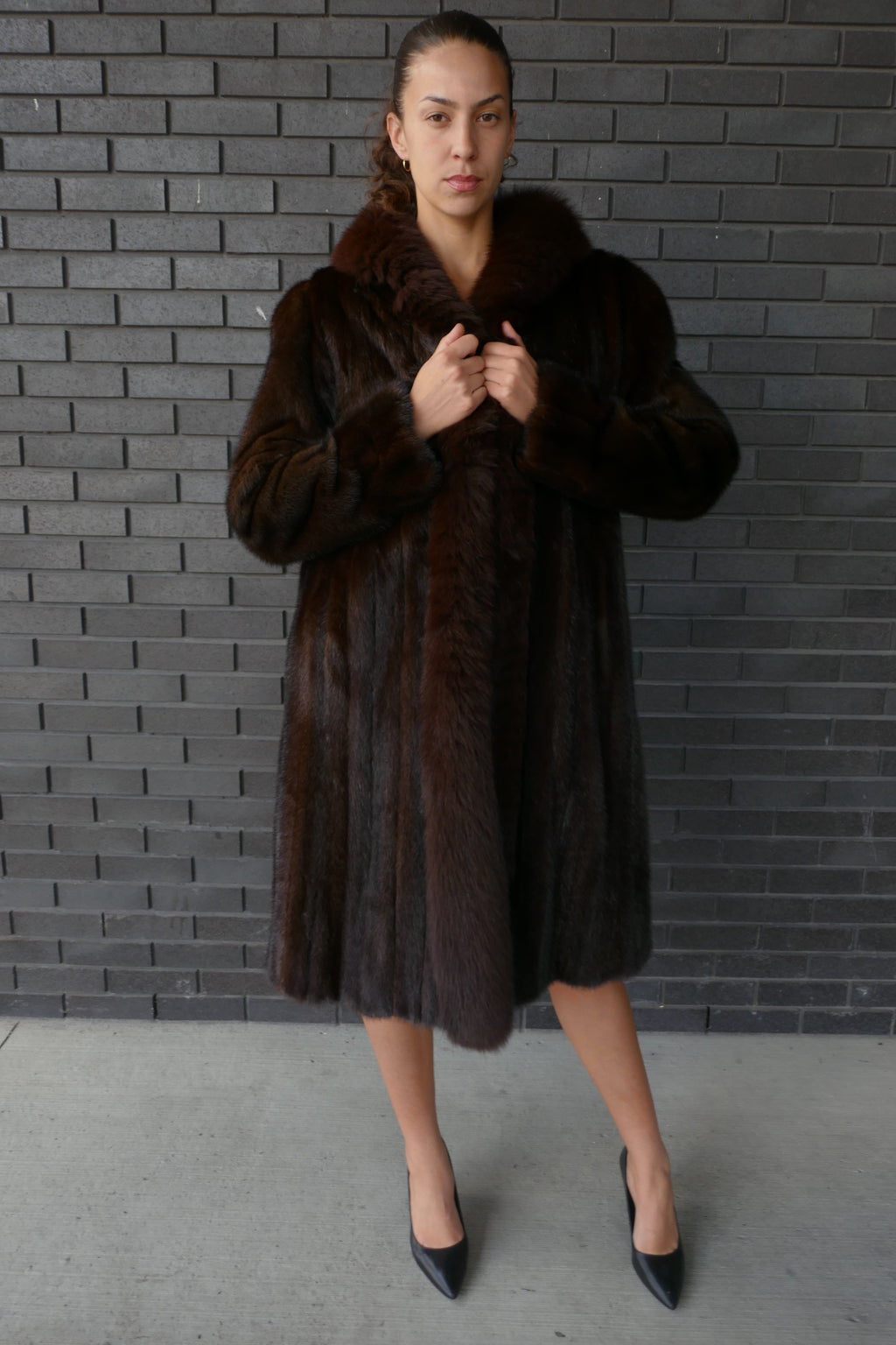 Mahogany 78 Tuxedo Fox Coat Starlight Furs 
