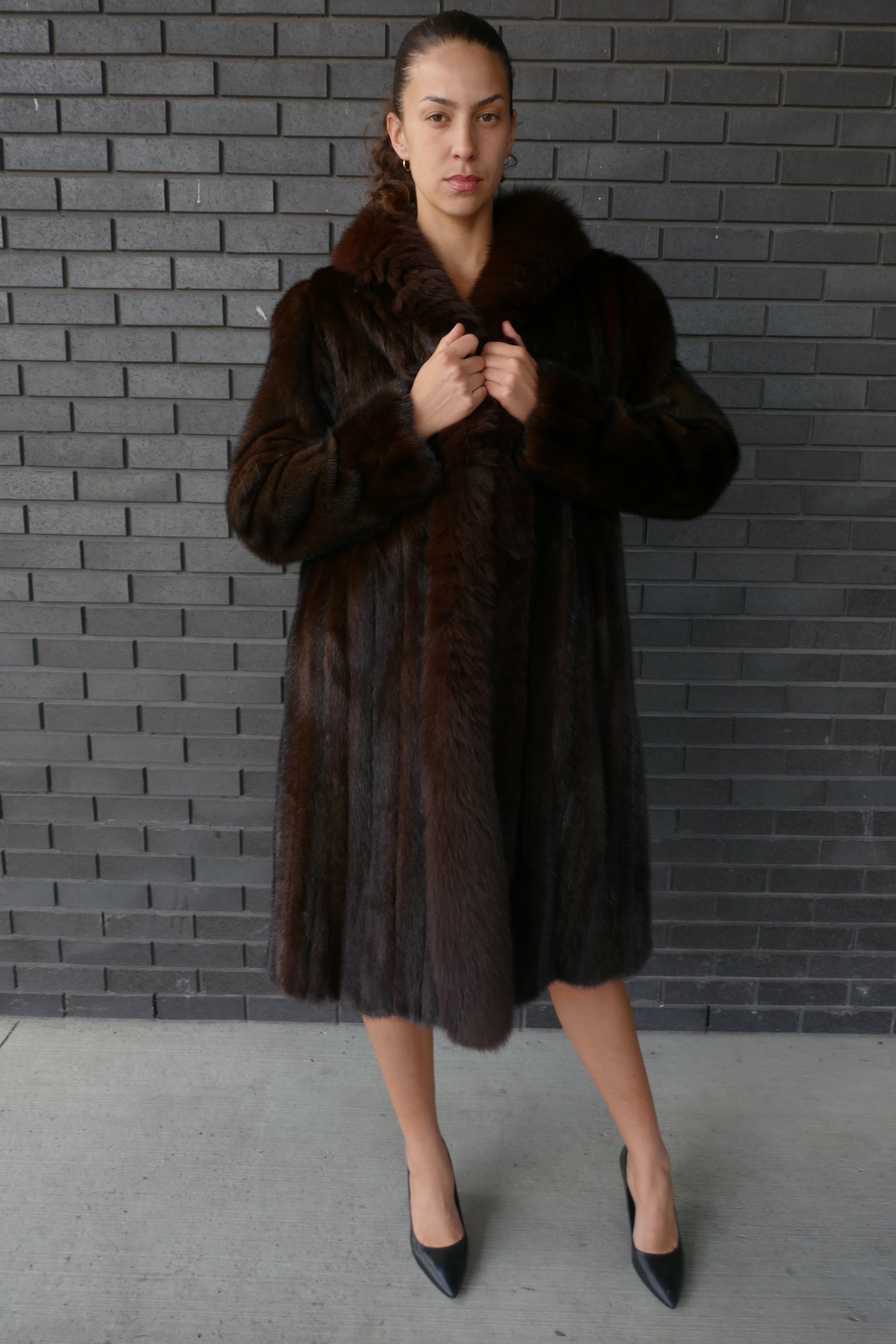 Mahogany 78 Tuxedo Fox Coat Starlight Furs 