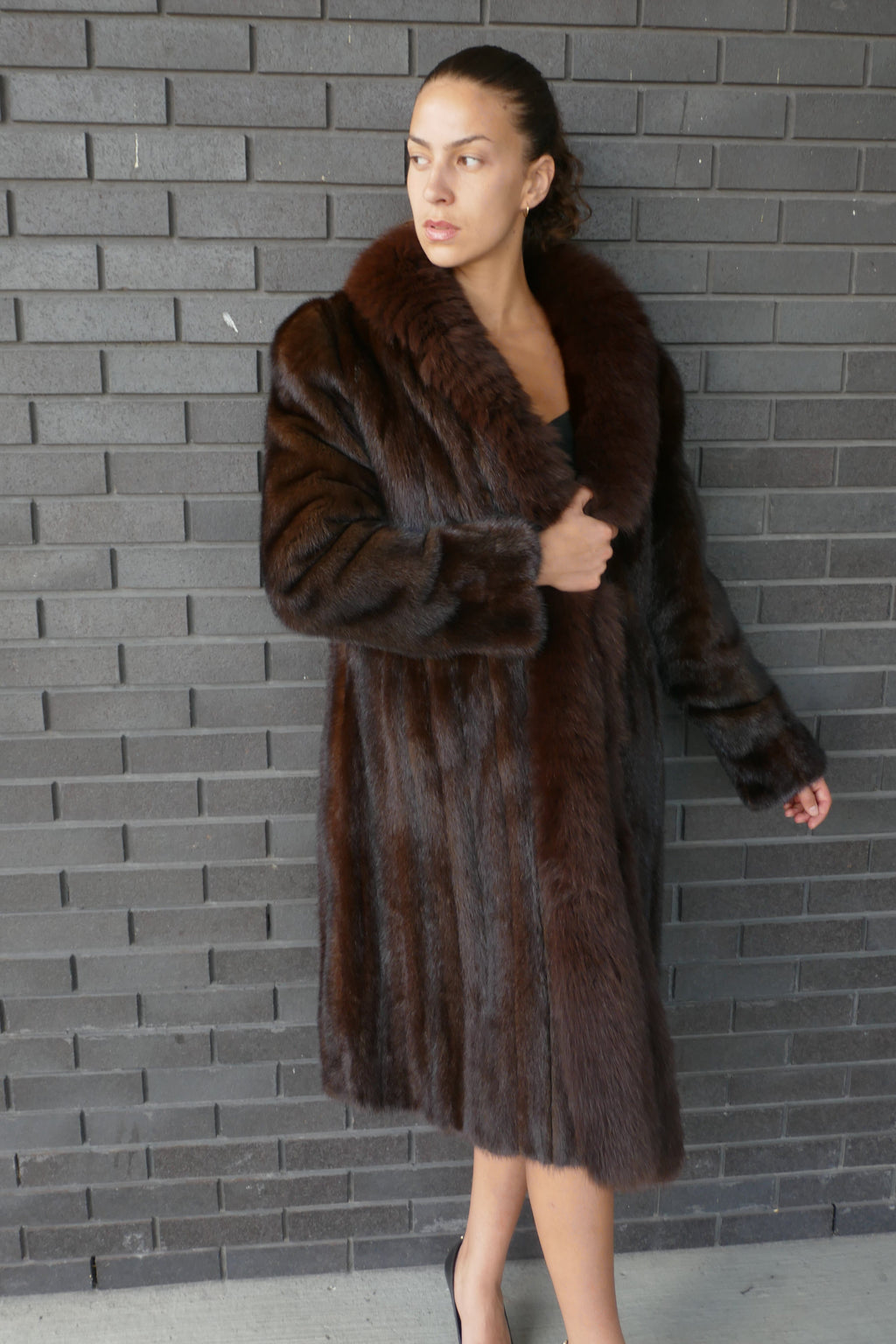 Mahogany 78 Tuxedo Fox Coat Starlight Furs 