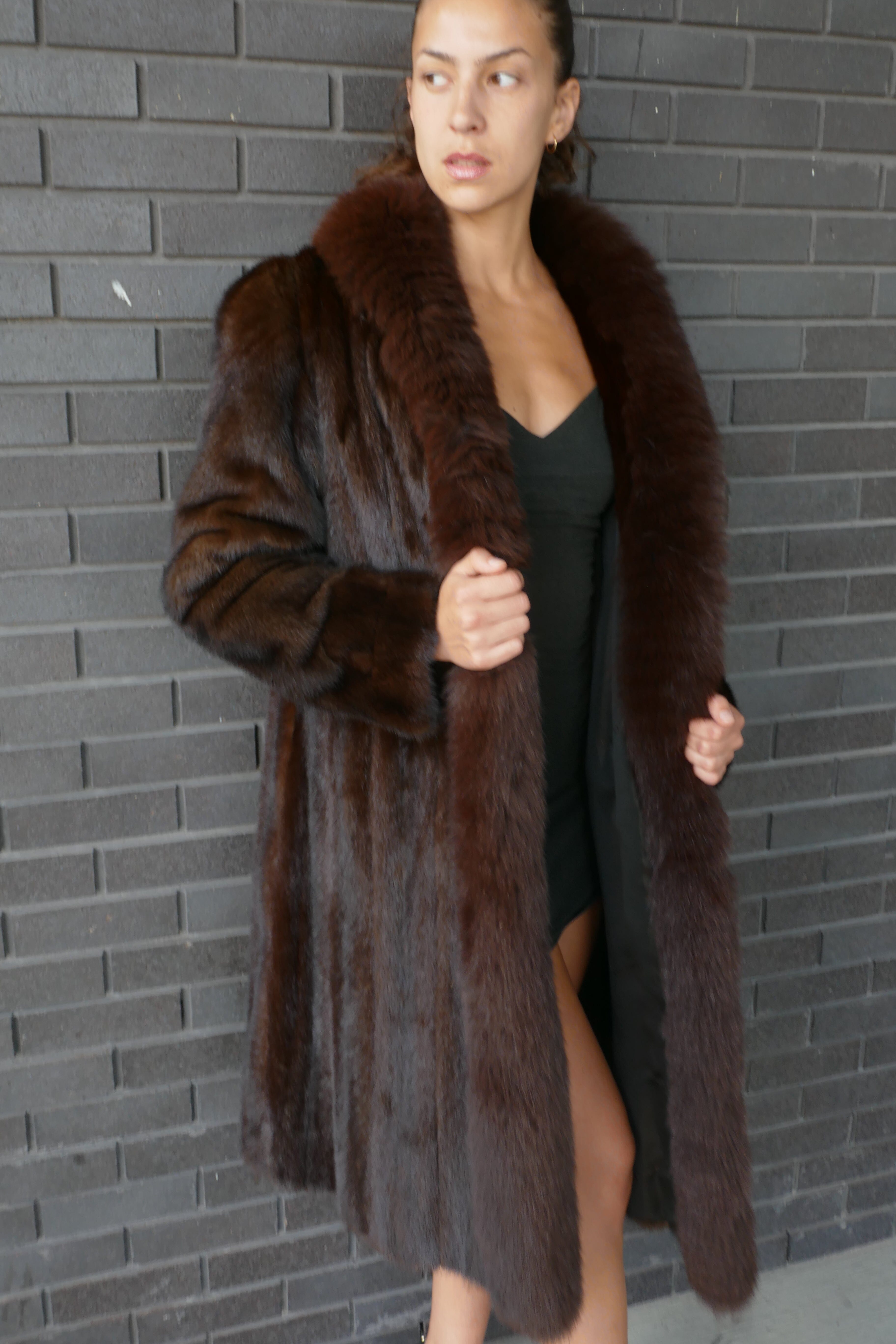 Mahogany 78 Tuxedo Fox Coat Starlight Furs 