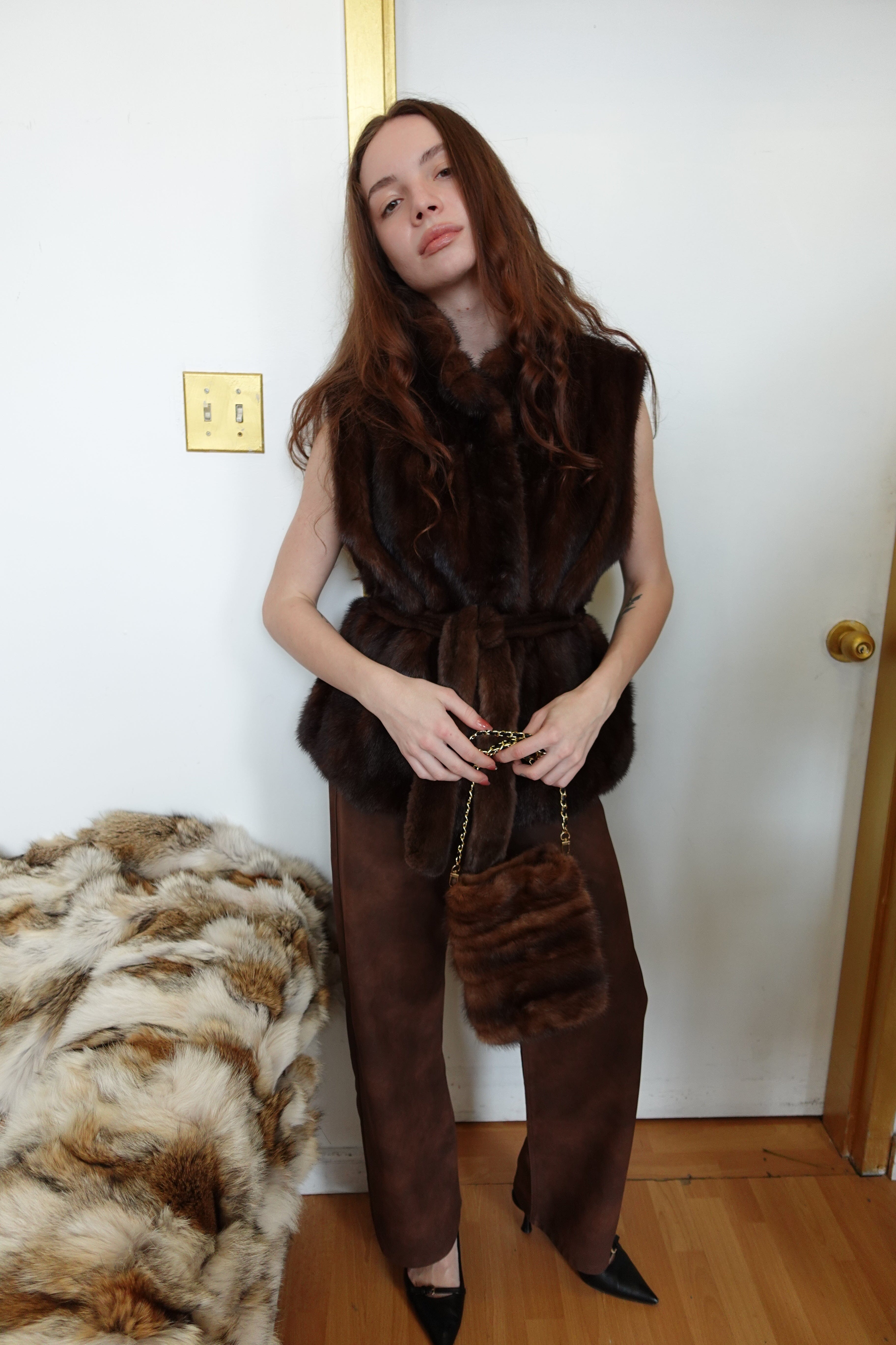 Mahogany Mink Vest Fur Vest Starlight Furs 
