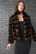 Mink Dark Brown Two-Tone Short Jacket Coats & Jackets Starlight Furs 