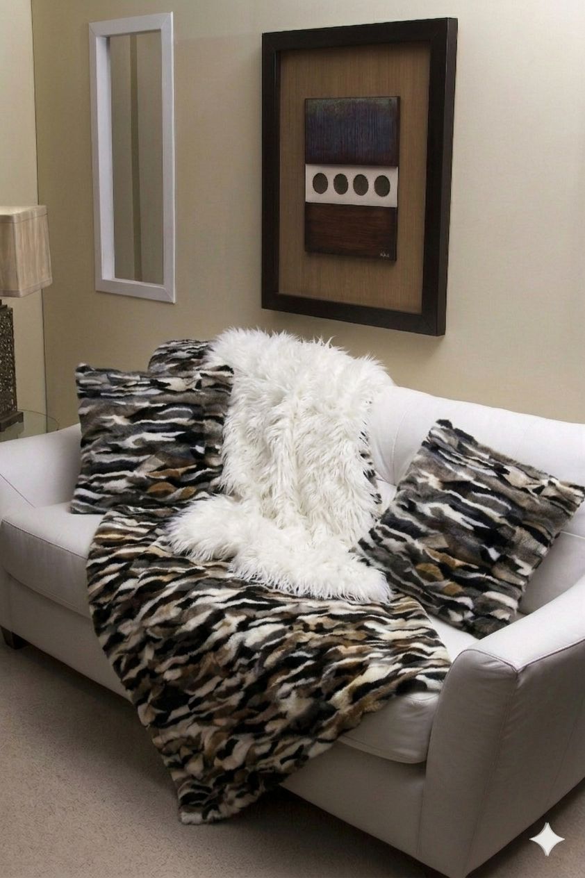 Mink Fur Patterned Blanket Blankets Starlight Furs 