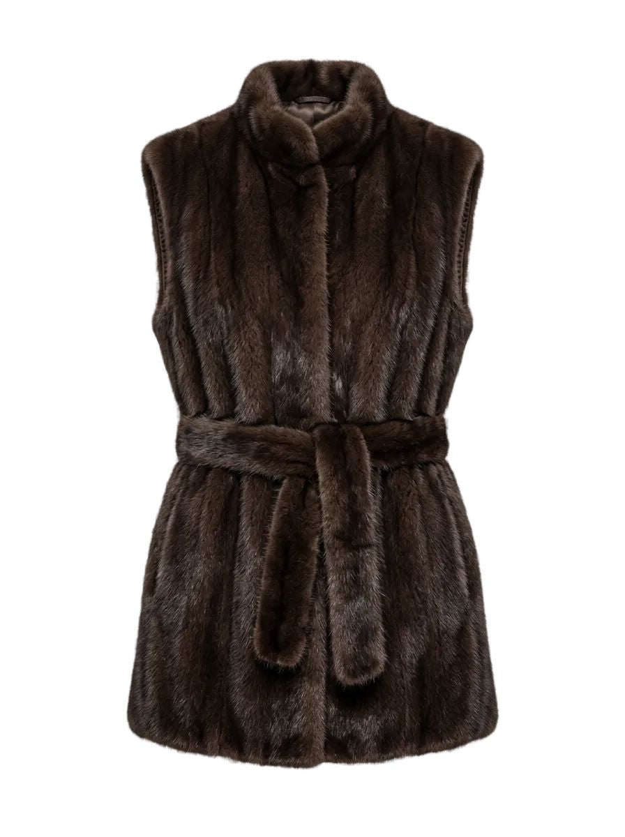 Mink Fur Vest In Brown Starlight Furs 