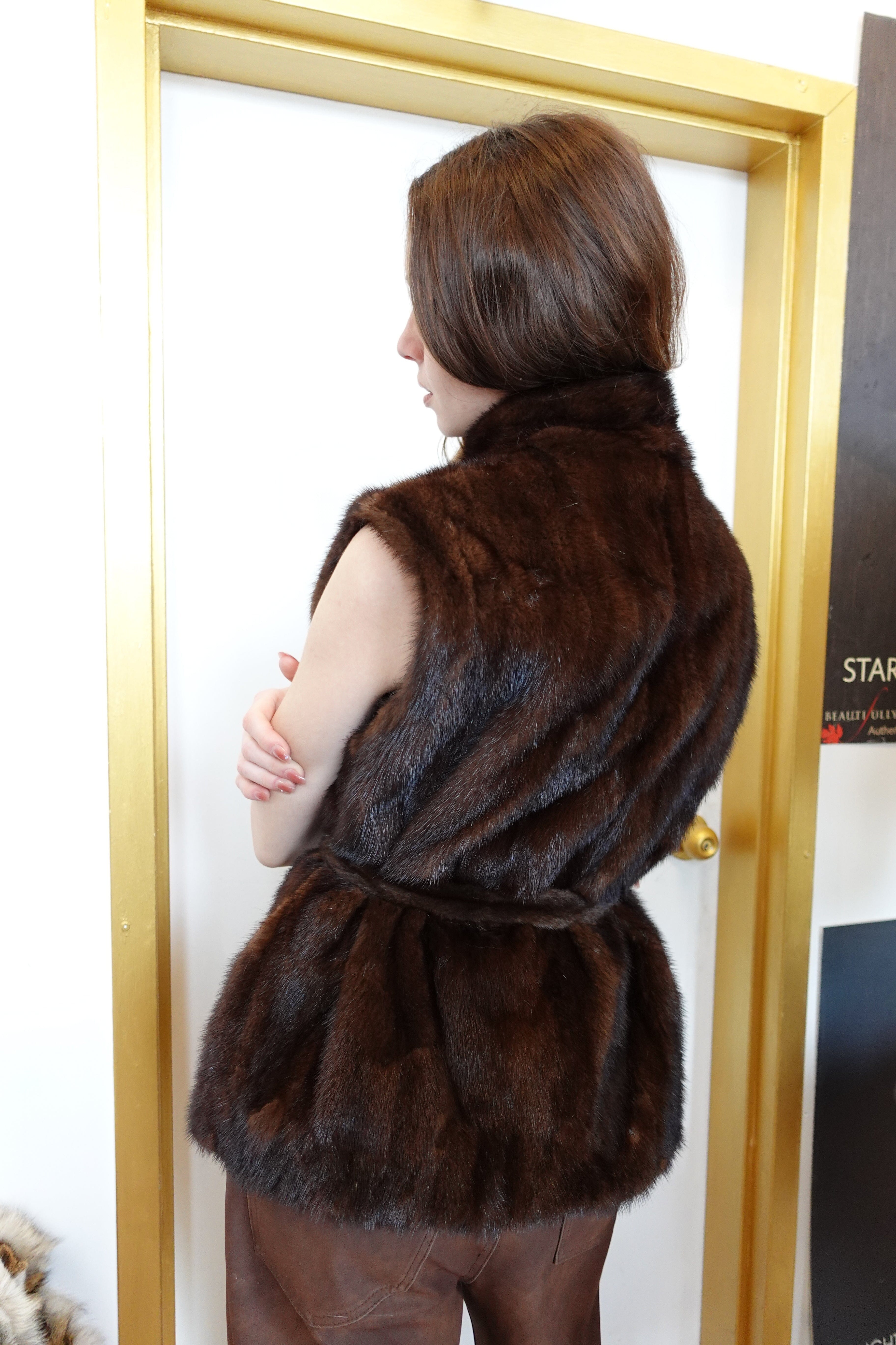Mink Fur Vest In Brown Starlight Furs 