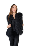 Mongolian Fur Black Vest Vests Starlight Furs 