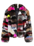 Multicolor Cropped Fox Fur Jacket | Handcrafted Canadian Luxury – Starlight Furs Starlight Furs 