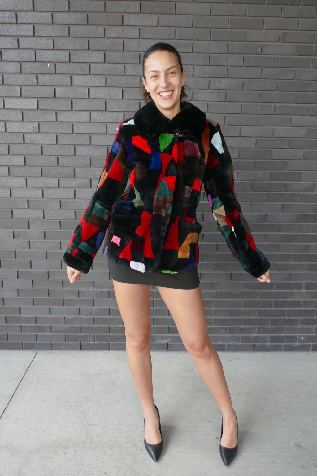 Multicolors Patchwork Sheared Beaver Jacket Fur Jacket Starlight Furs 