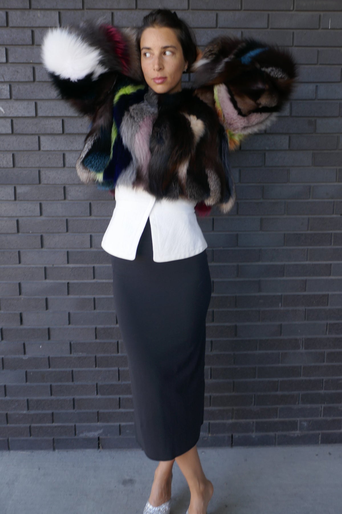 Multicolour Fox Fur Jacket Starlight Furs 