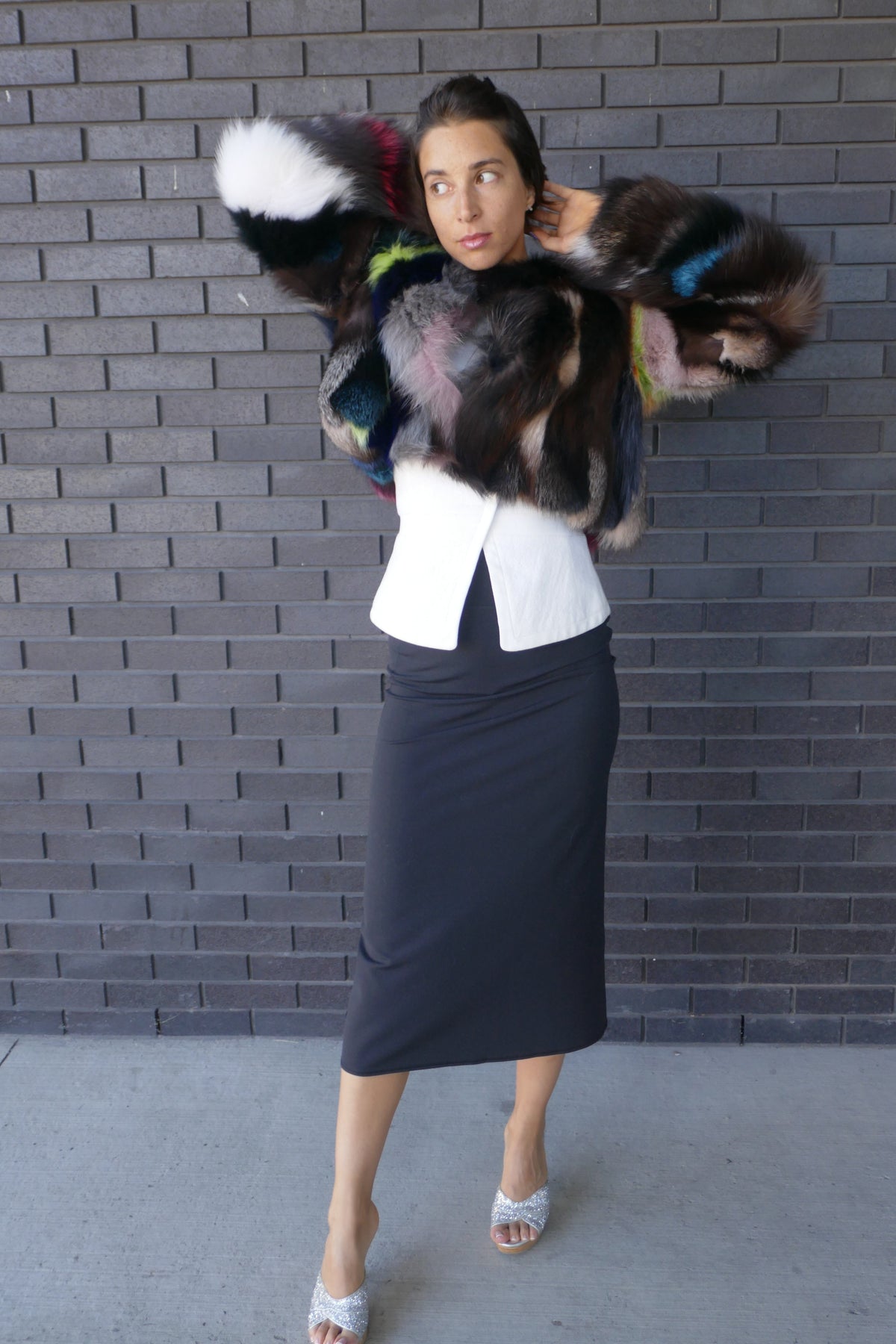 Multicolour Fox Fur Jacket Starlight Furs 