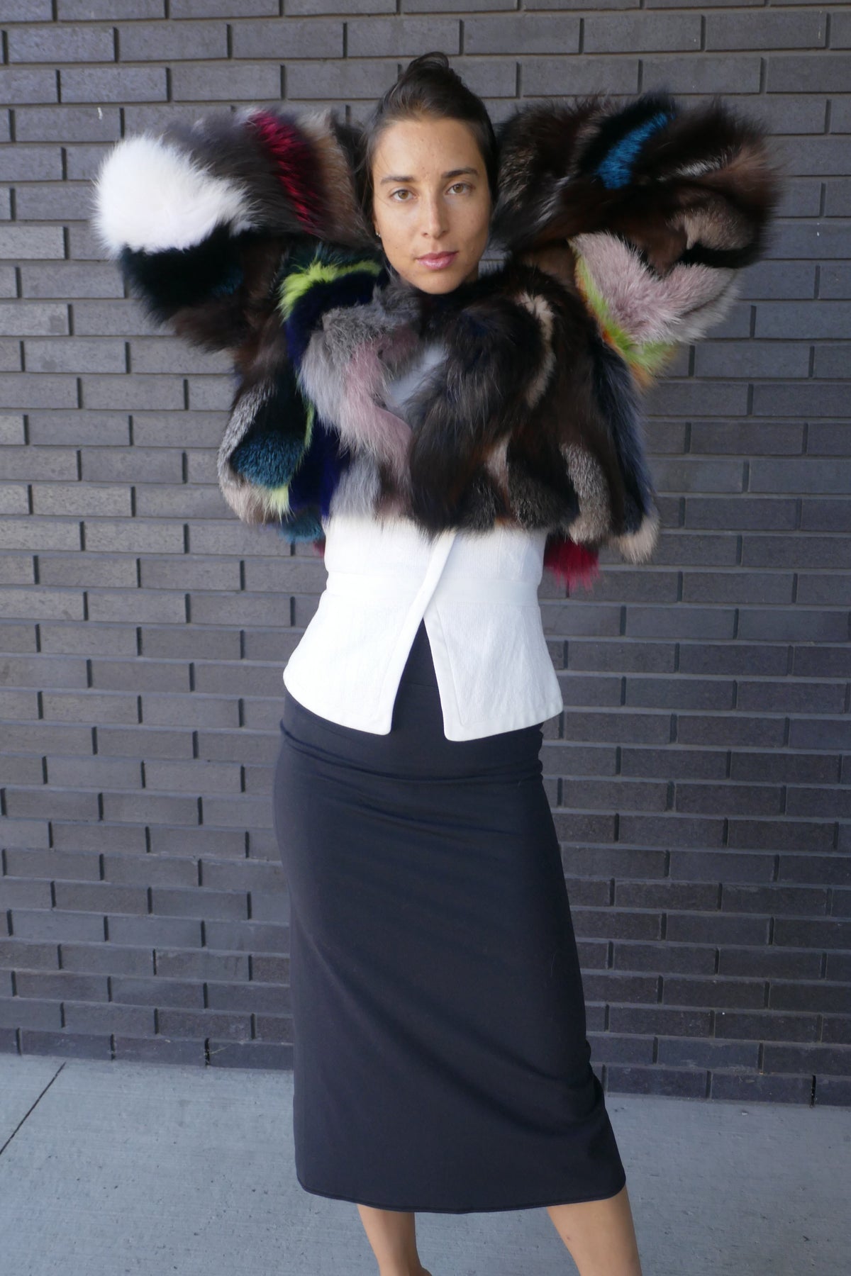 Multicolour Fox Fur Jacket Starlight Furs 
