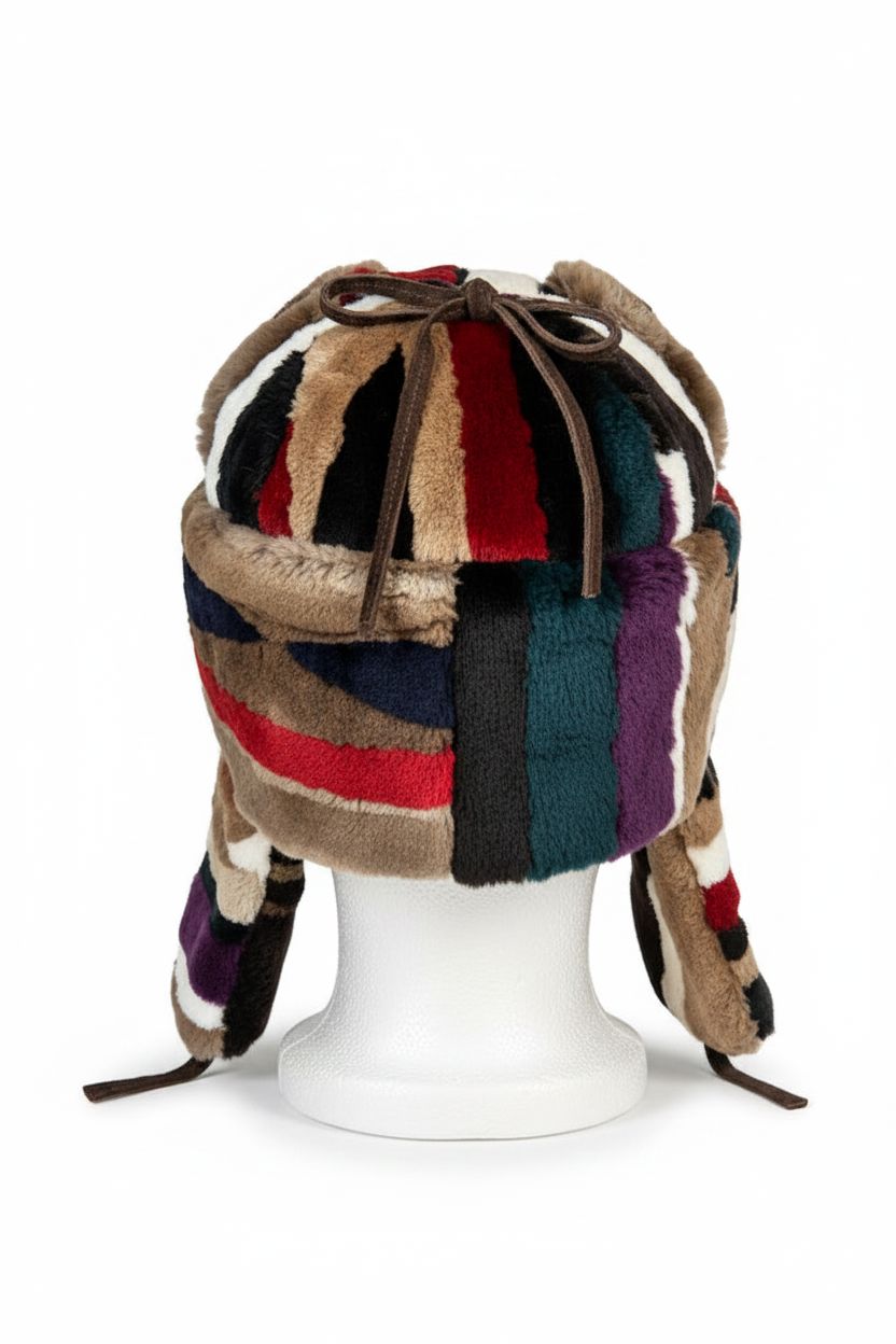 Multicolour Sheared Beaver Fur Trapper Hat Hats Starlight Furs 
