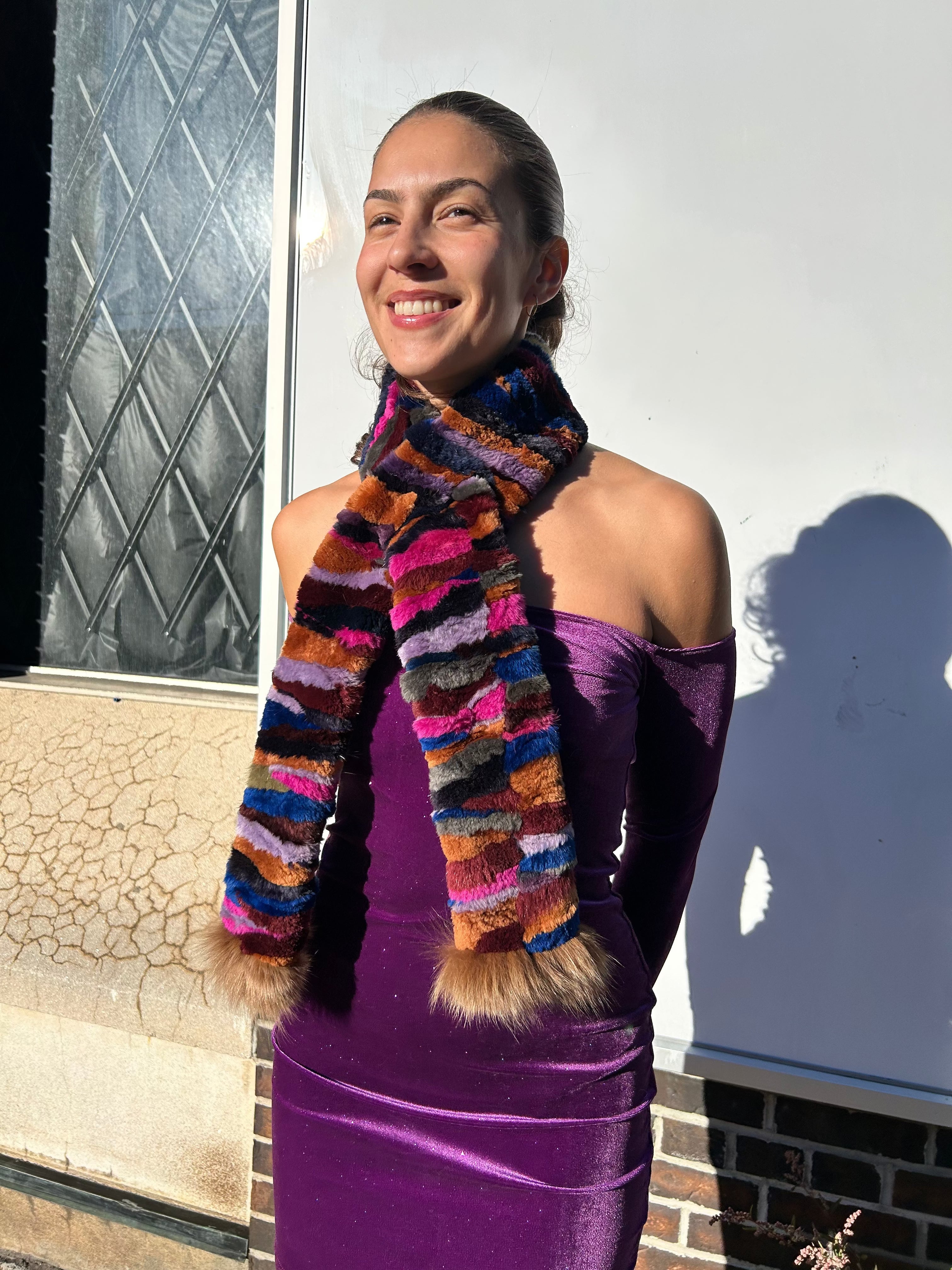 Multitone Sheared Beaver Scarf Starlight Furs 