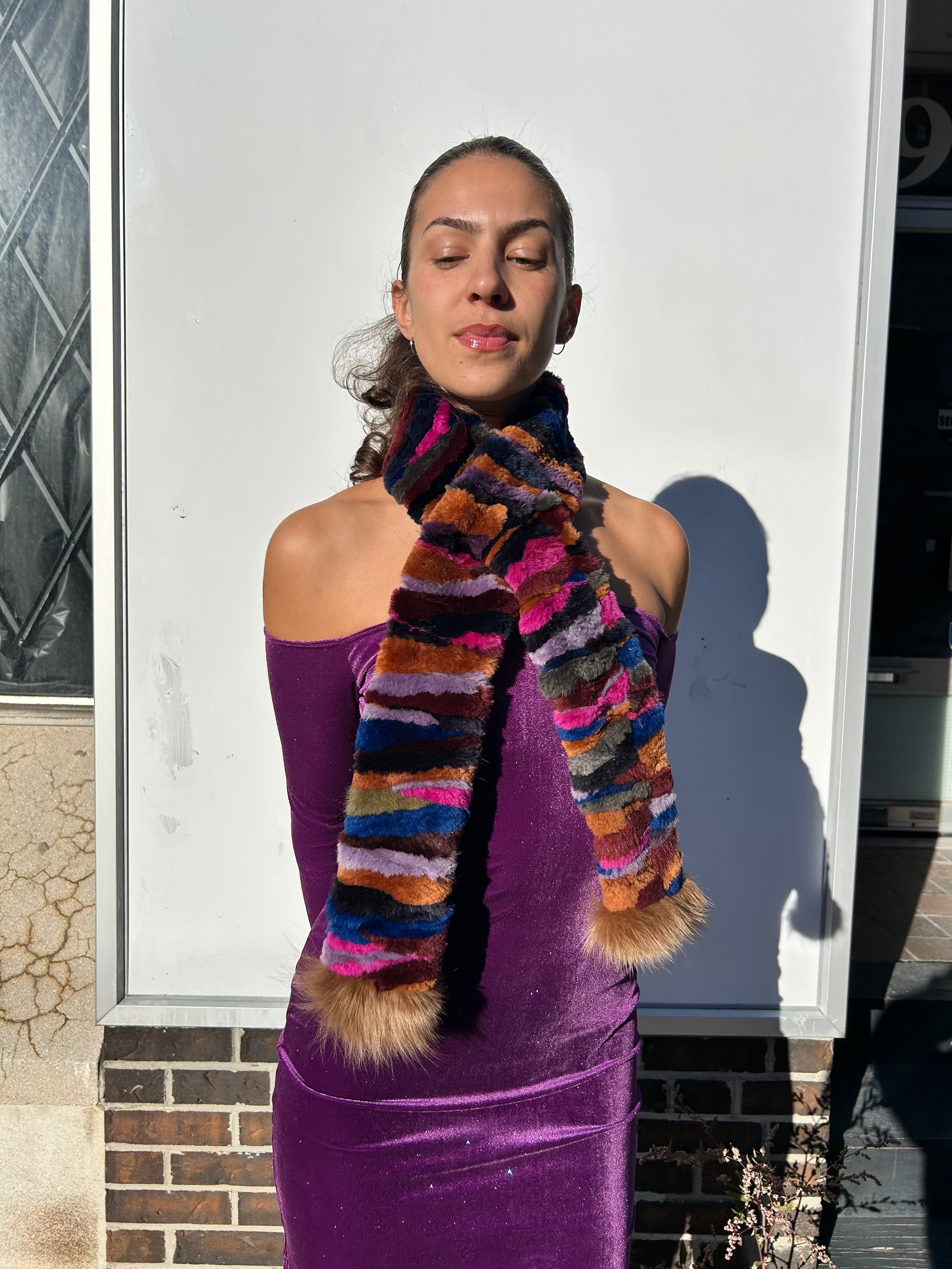 Multitone Sheared Beaver Scarf Starlight Furs 
