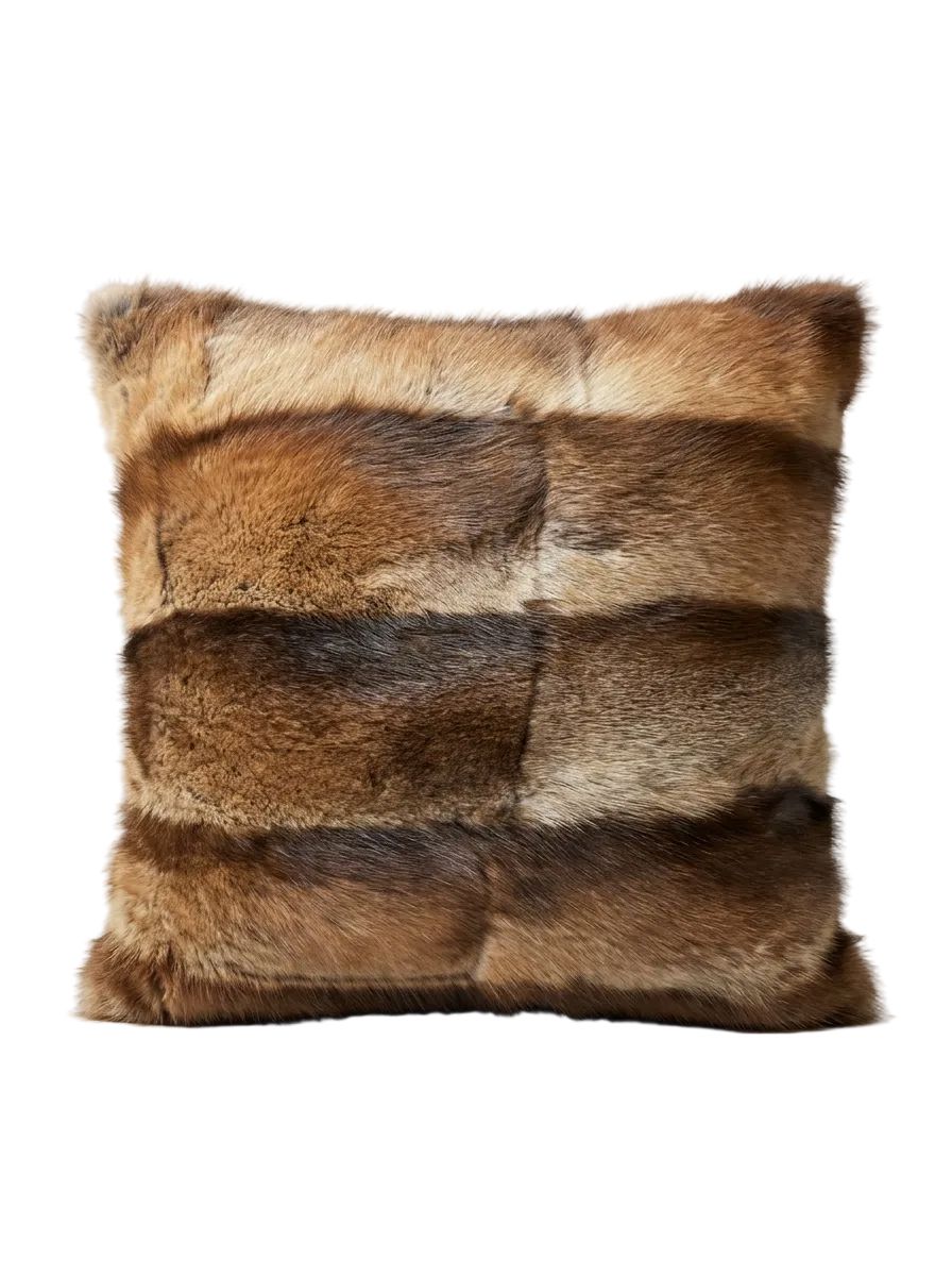 Muskrat Fur Pillow Blankets Starlight Furs 