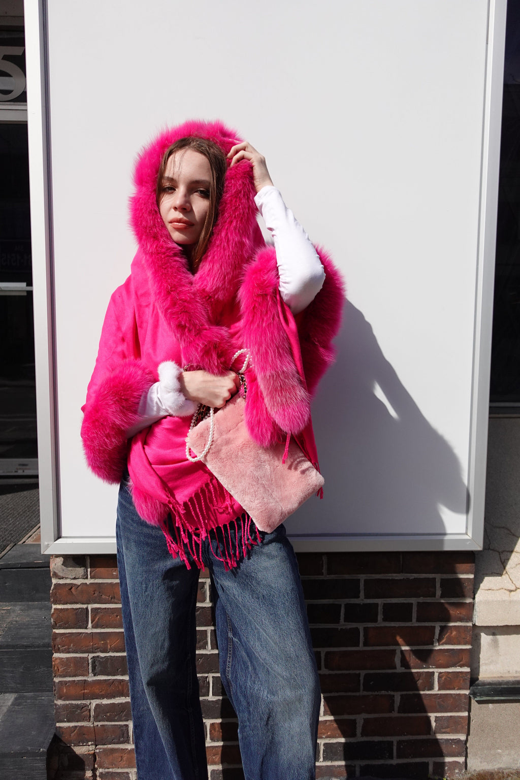 Pashminas with Fox trim Accessories Starlight Furs 