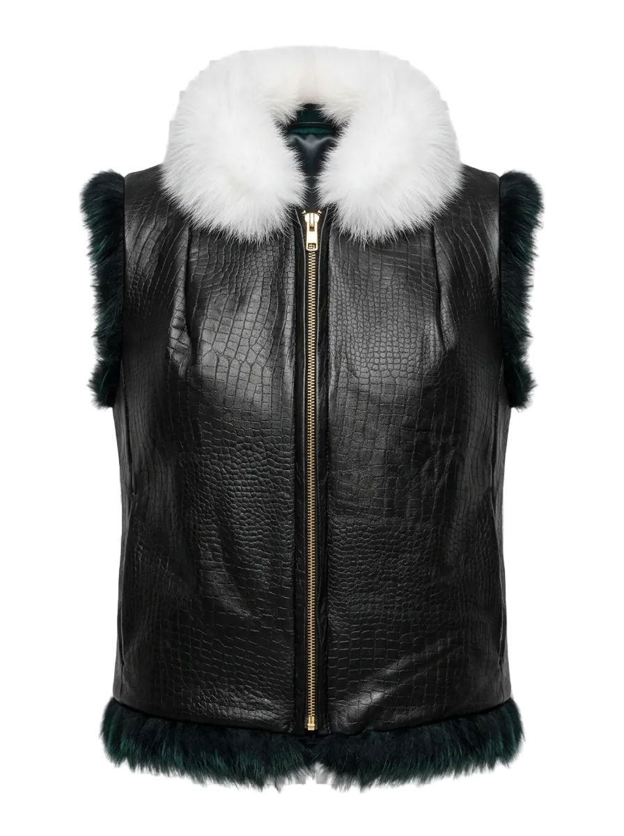 Reversible Coyote Furs Green Fur Vest Starlight Furs 
