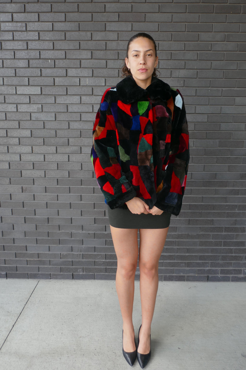 Sheared Beaver Patchwork Multicolour Jacket Starlight Furs 