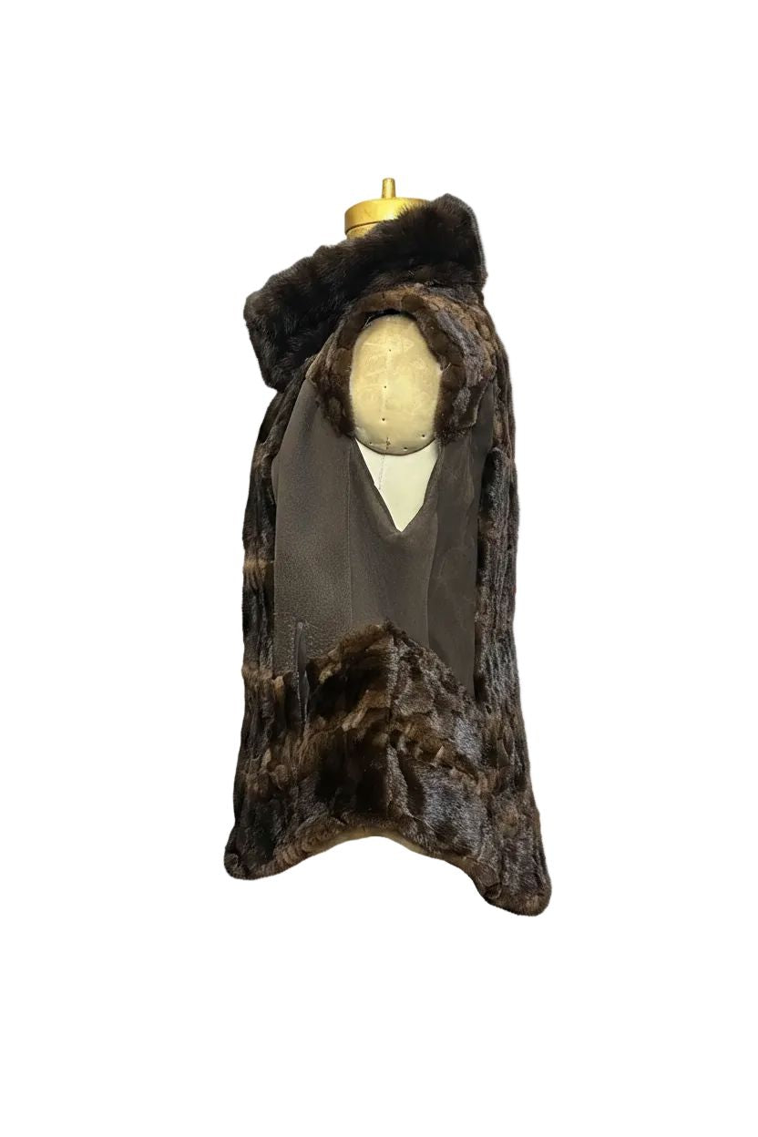 Sheared Mink Vest with Suede Panels Vest Starlight Furs 