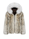 Short Jacket Cayote With Fox Trim - Natural Blend Jackets Starlight Furs 