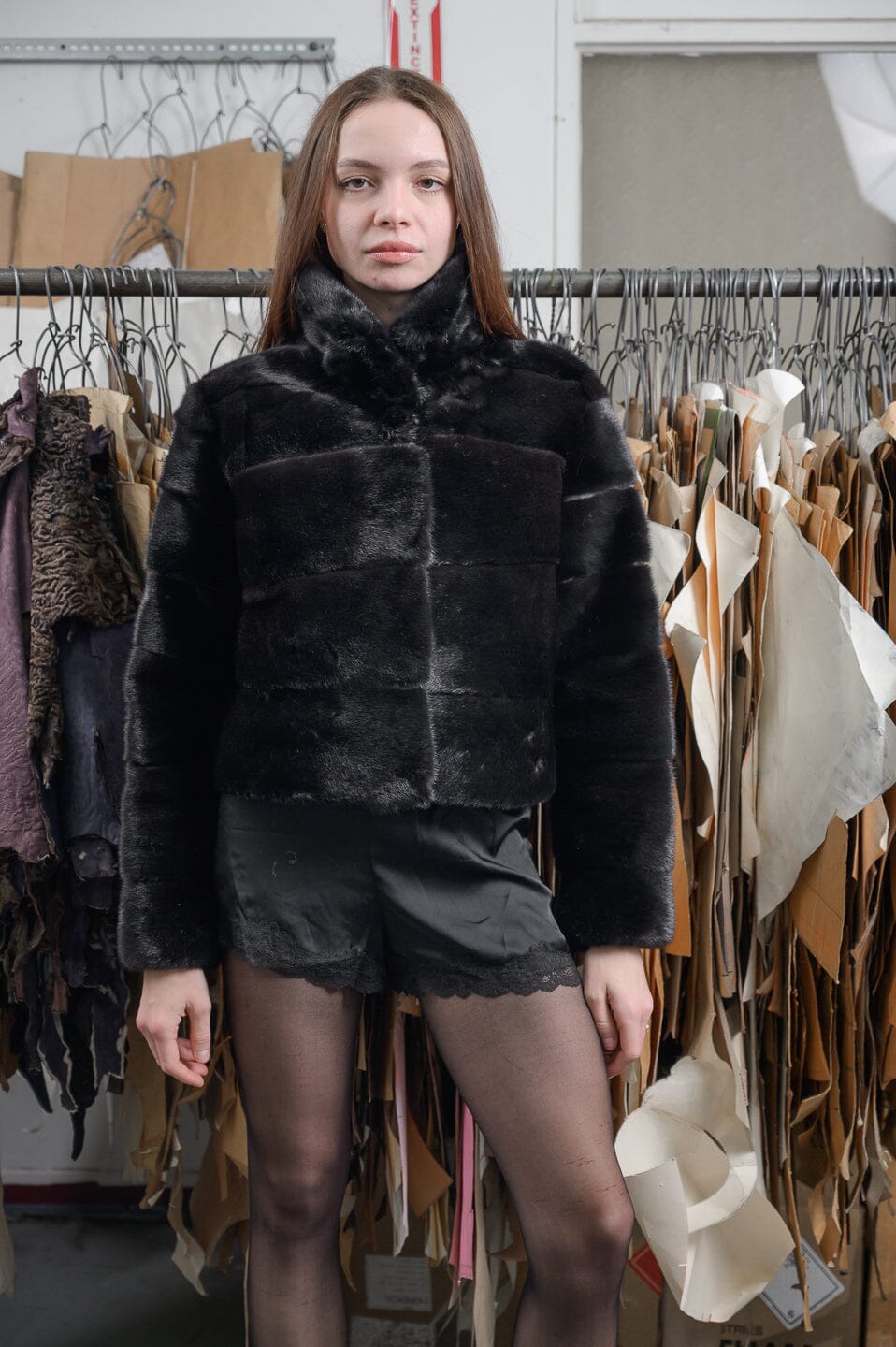 Short Mink Jacket (black) Jackets Starlight Furs 