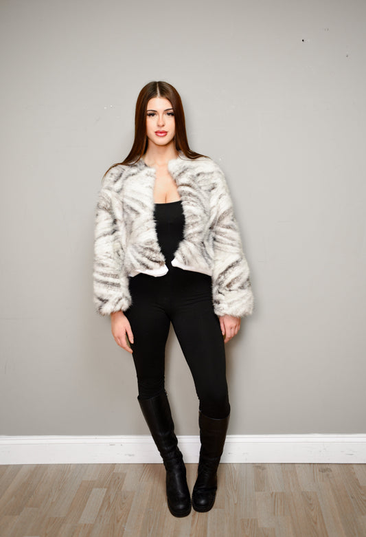 Short Mink Jacket - Silver Twilight Jackets Starlight Furs 