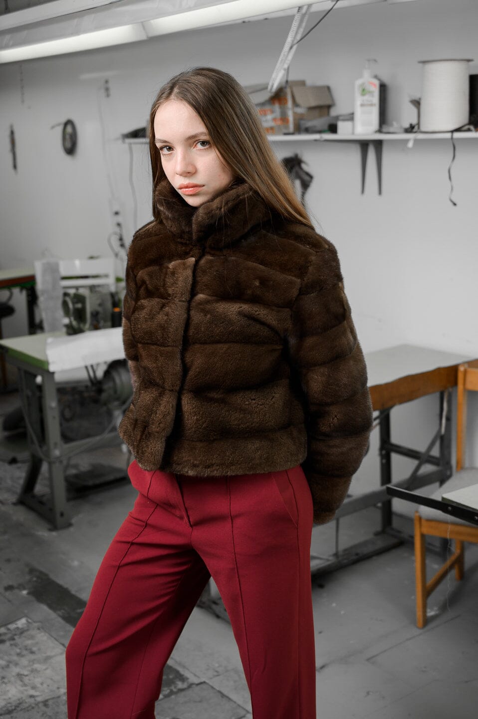 Short Mink Jacket (white) Jackets Starlight Furs 