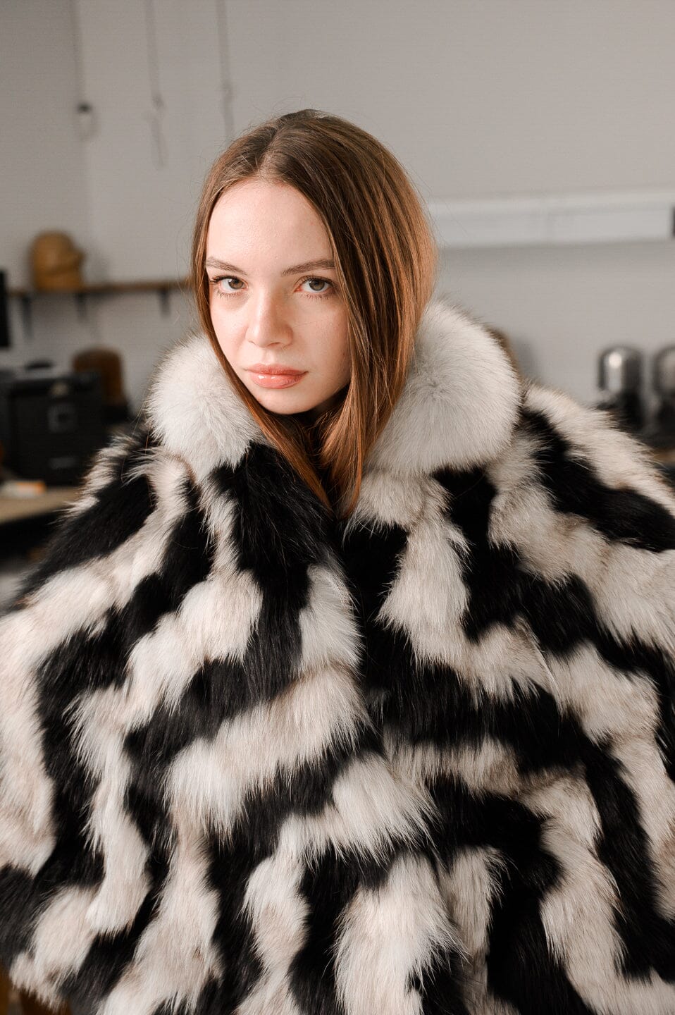Short Two Tones Fox Cape Capes Starlight Furs 