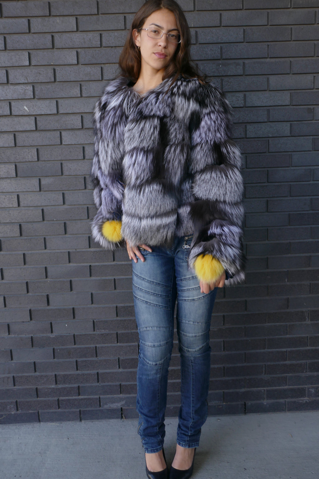 Silver Fox Cropped Jacket Starlight Furs 