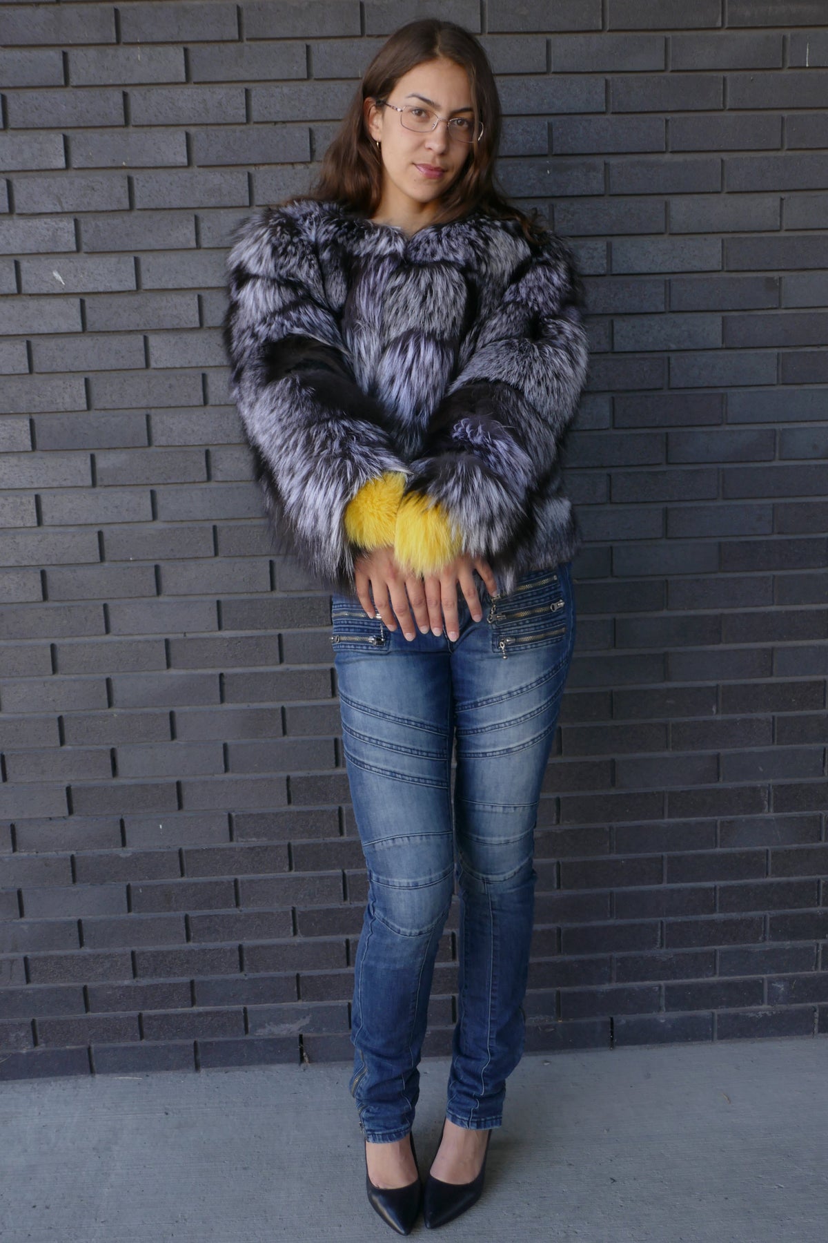 Silver Fox Cropped Jacket Starlight Furs 