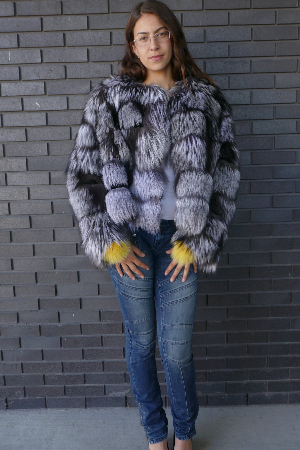 Silver Fox Cropped Jacket Starlight Furs 