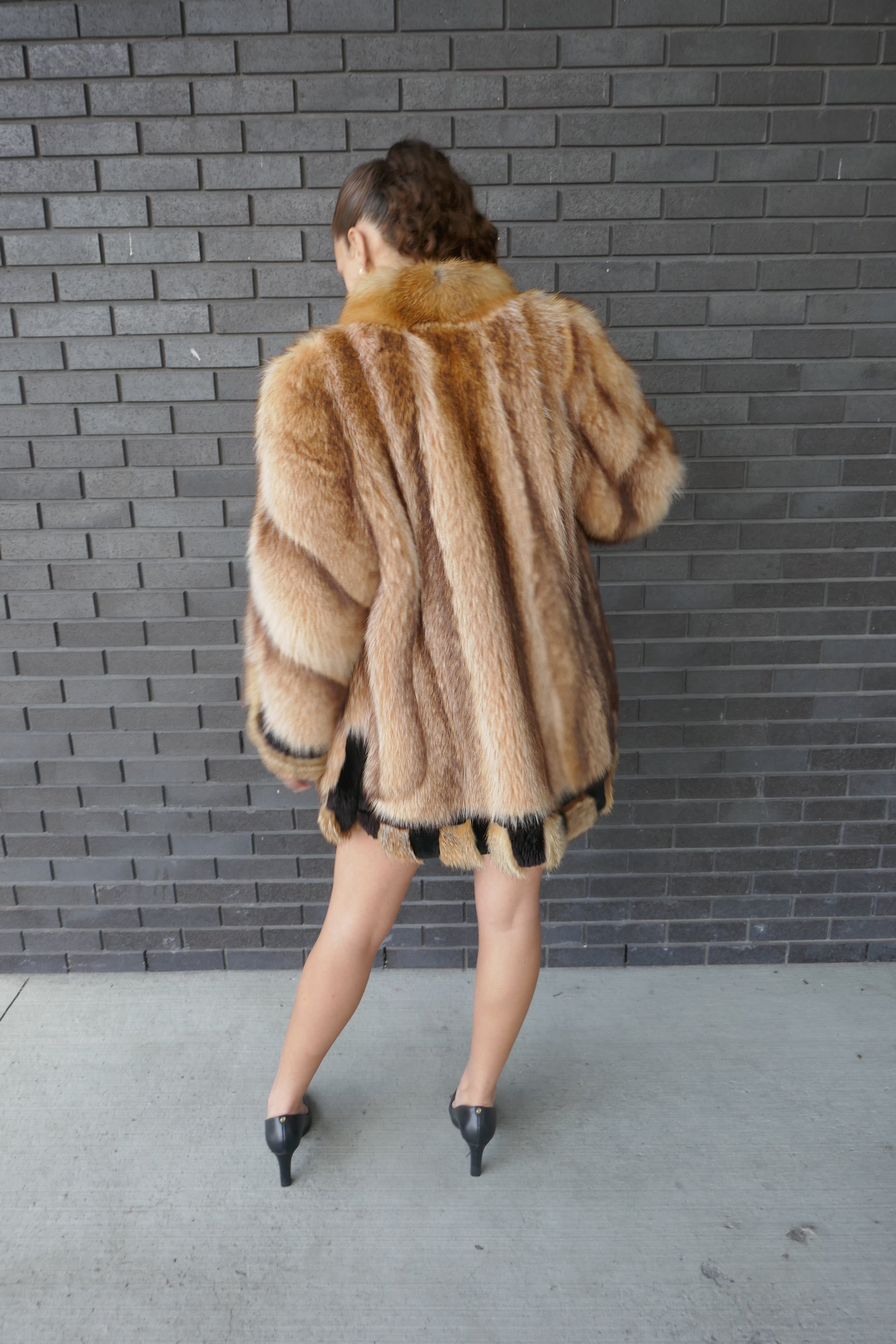 Tanuki Raccoon Honey Brown Coat Outerwear Starlight Furs 