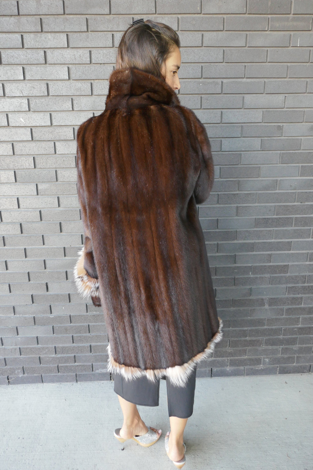 Upcycled Mink Coat With Fox Trim Starlight Furs 