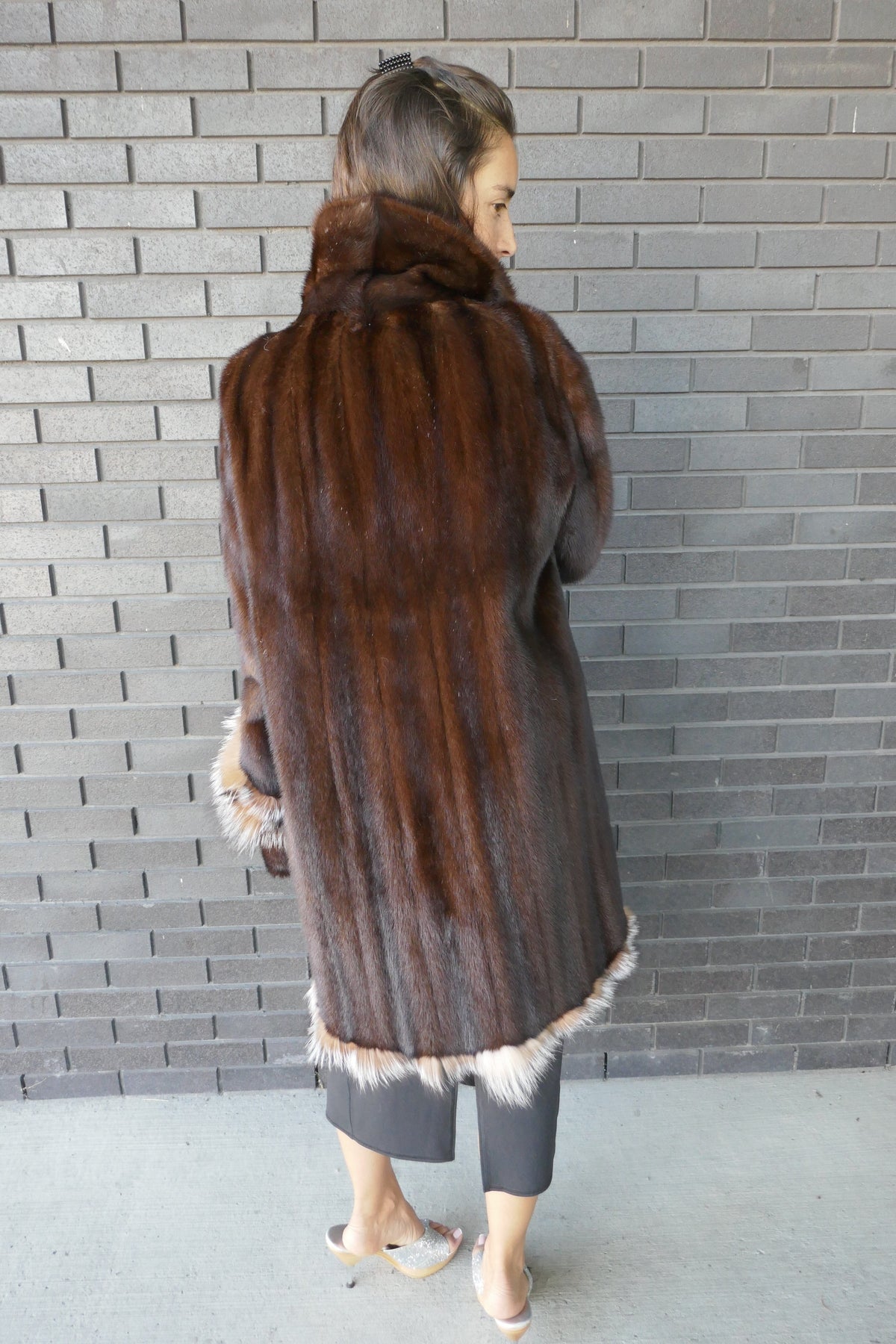 Upcycled Mink Coat With Fox Trim Starlight Furs 