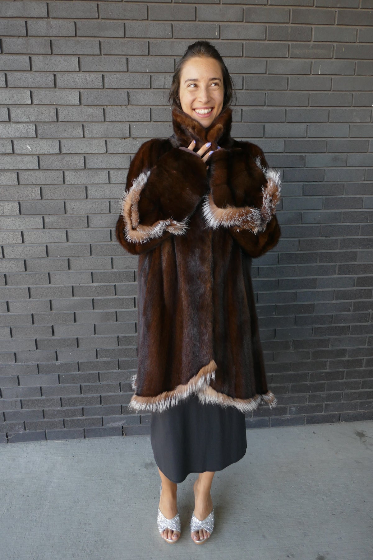 Upcycled Mink Coat With Fox Trim Starlight Furs 