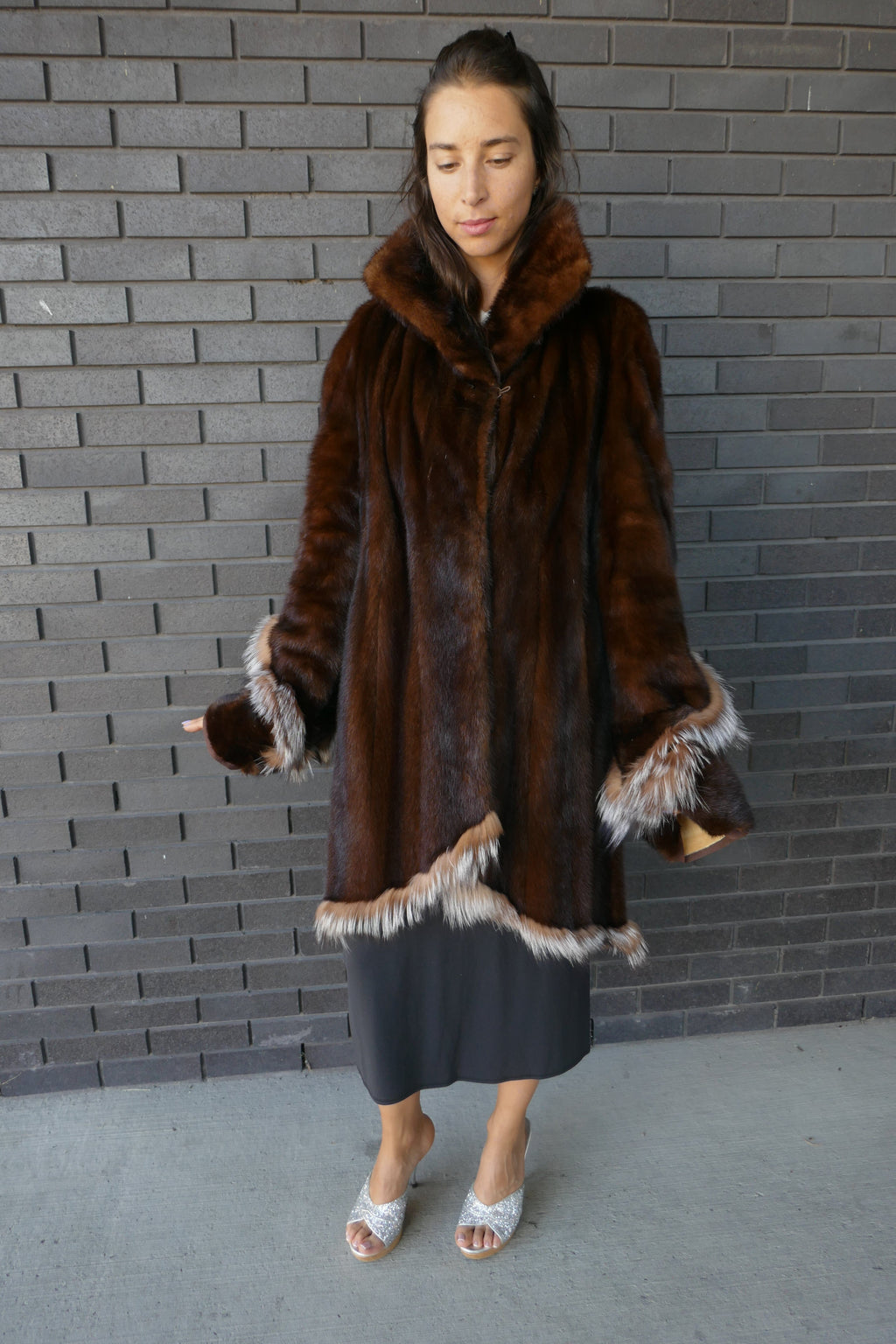 Upcycled Mink Coat With Fox Trim Starlight Furs 