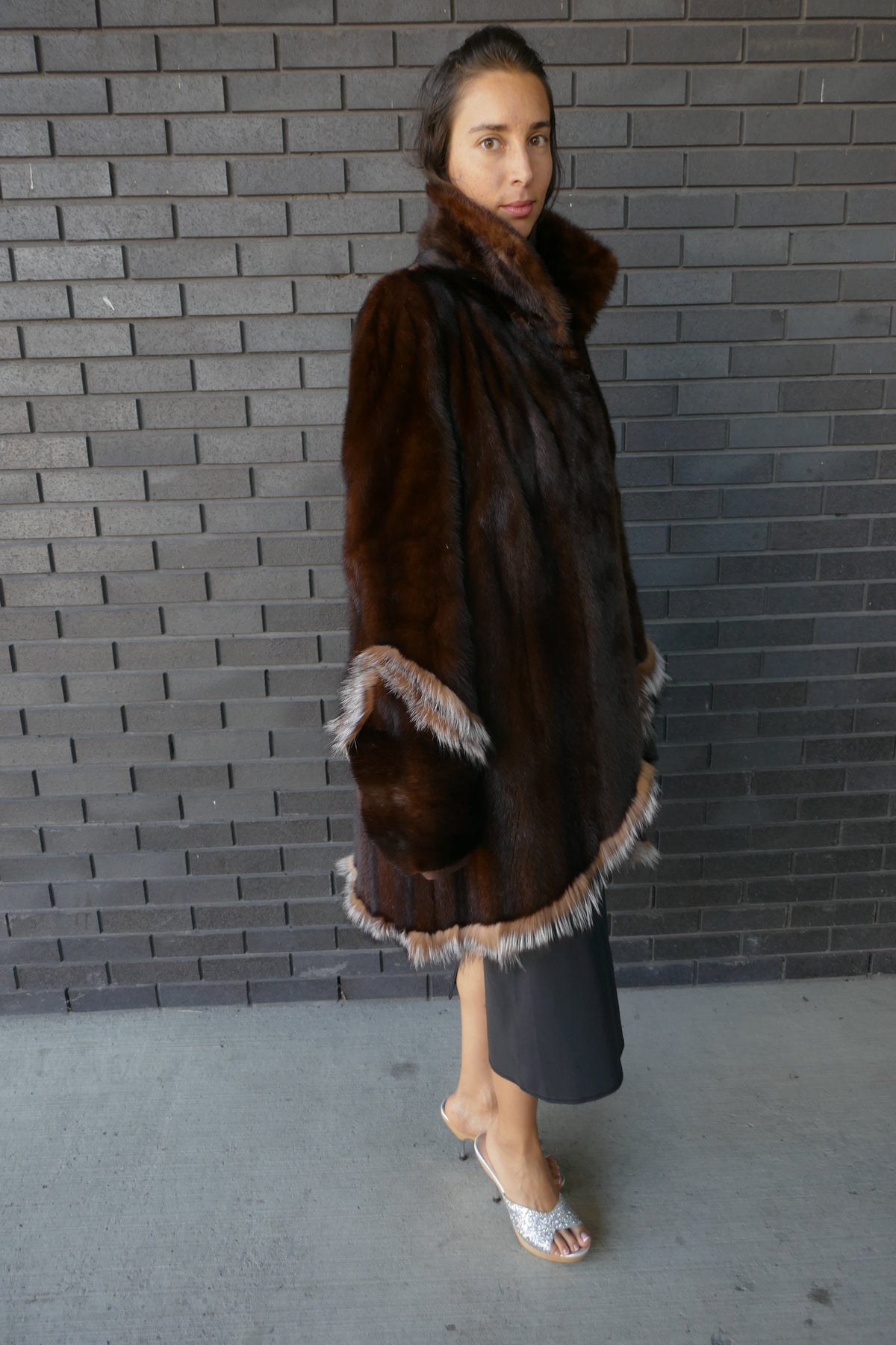 Upcycled Mink Coat With Fox Trim Starlight Furs 