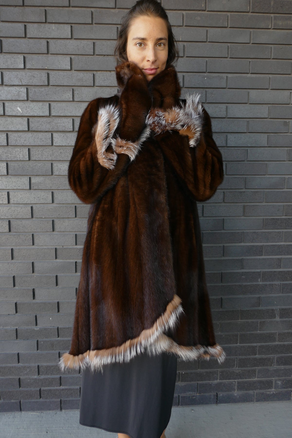 Upcycled Mink Coat With Fox Trim Starlight Furs 