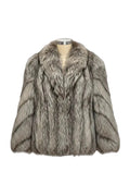 Upcycled Silver Fox Fur Jacket — Wild Long-Hair Fur Jacket Starlight Furs 