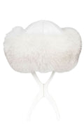 White Fox Russian Hat with White Leather Hat Starlight Furs 